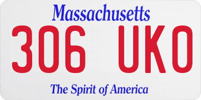 MA license plate 306UK0