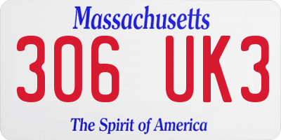 MA license plate 306UK3