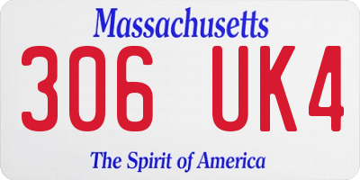 MA license plate 306UK4