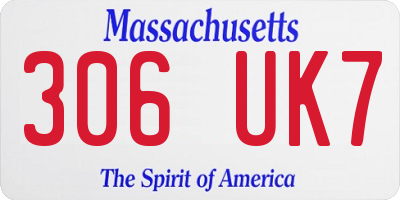 MA license plate 306UK7