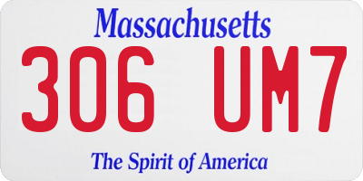 MA license plate 306UM7