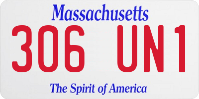 MA license plate 306UN1