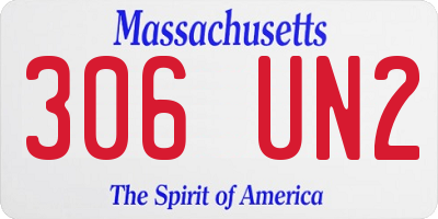 MA license plate 306UN2