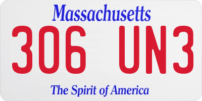 MA license plate 306UN3