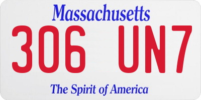 MA license plate 306UN7