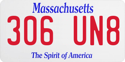 MA license plate 306UN8