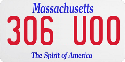MA license plate 306UO0