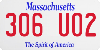MA license plate 306UO2