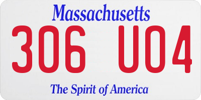 MA license plate 306UO4