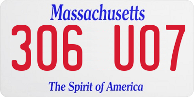 MA license plate 306UO7