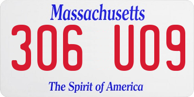 MA license plate 306UO9