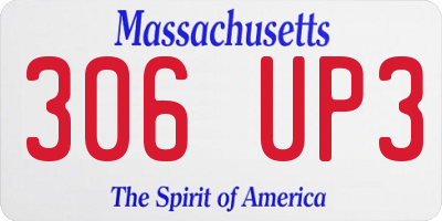 MA license plate 306UP3