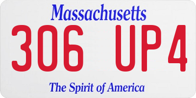 MA license plate 306UP4