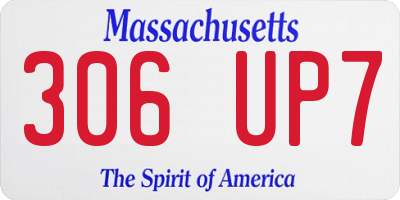 MA license plate 306UP7
