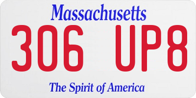 MA license plate 306UP8