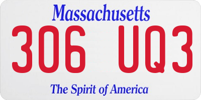 MA license plate 306UQ3