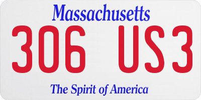 MA license plate 306US3