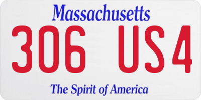MA license plate 306US4