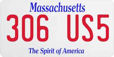 MA license plate 306US5