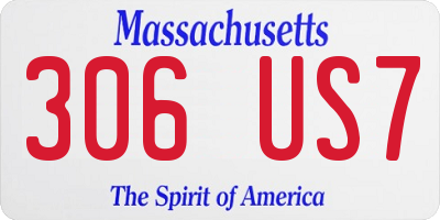 MA license plate 306US7