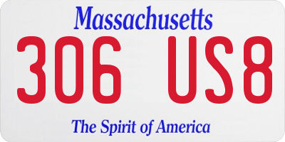 MA license plate 306US8