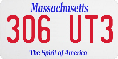 MA license plate 306UT3