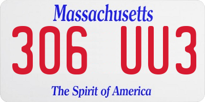 MA license plate 306UU3