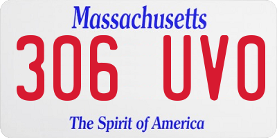 MA license plate 306UV0