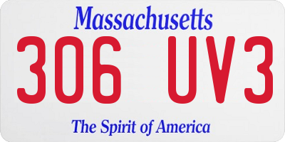 MA license plate 306UV3