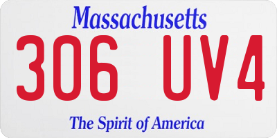 MA license plate 306UV4