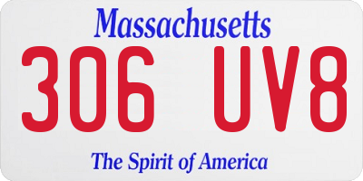 MA license plate 306UV8