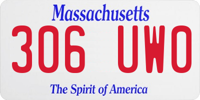 MA license plate 306UW0
