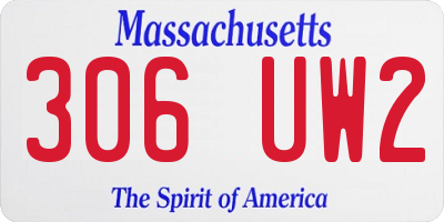 MA license plate 306UW2
