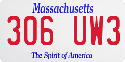 MA license plate 306UW3
