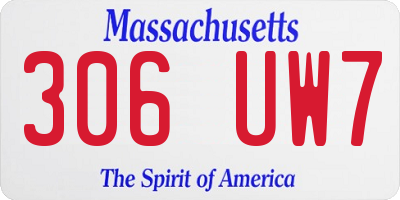 MA license plate 306UW7