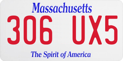 MA license plate 306UX5