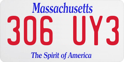 MA license plate 306UY3