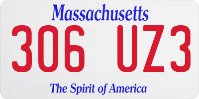 MA license plate 306UZ3