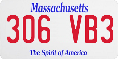 MA license plate 306VB3
