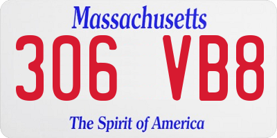 MA license plate 306VB8