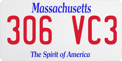 MA license plate 306VC3