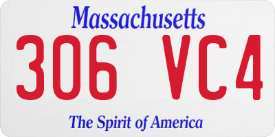 MA license plate 306VC4
