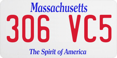 MA license plate 306VC5