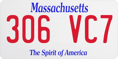 MA license plate 306VC7