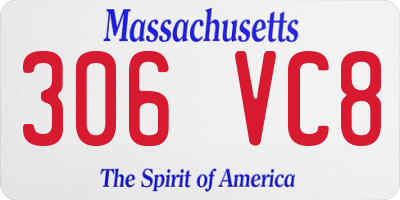 MA license plate 306VC8