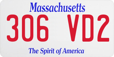 MA license plate 306VD2