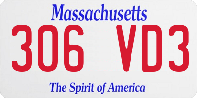 MA license plate 306VD3