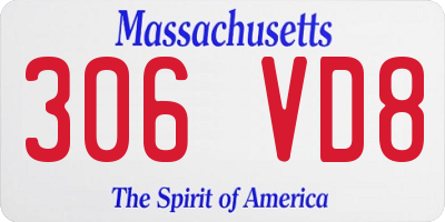 MA license plate 306VD8