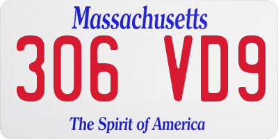 MA license plate 306VD9