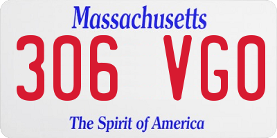 MA license plate 306VG0